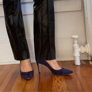Bruno Magli Telma Navy Blue Suede leather pointy toe Heels